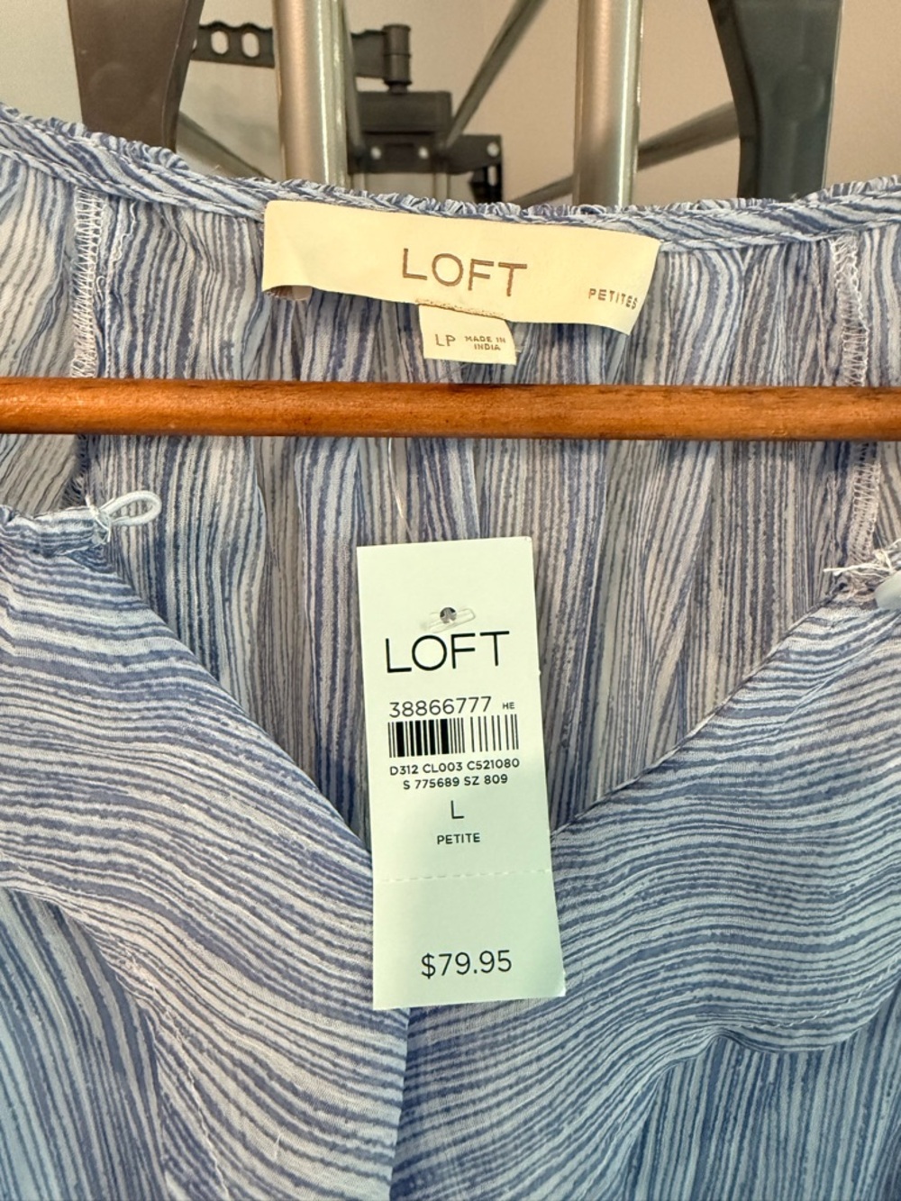 LOFT Light Blue Ruffle-Detail Blouse - Picture 3 of 3